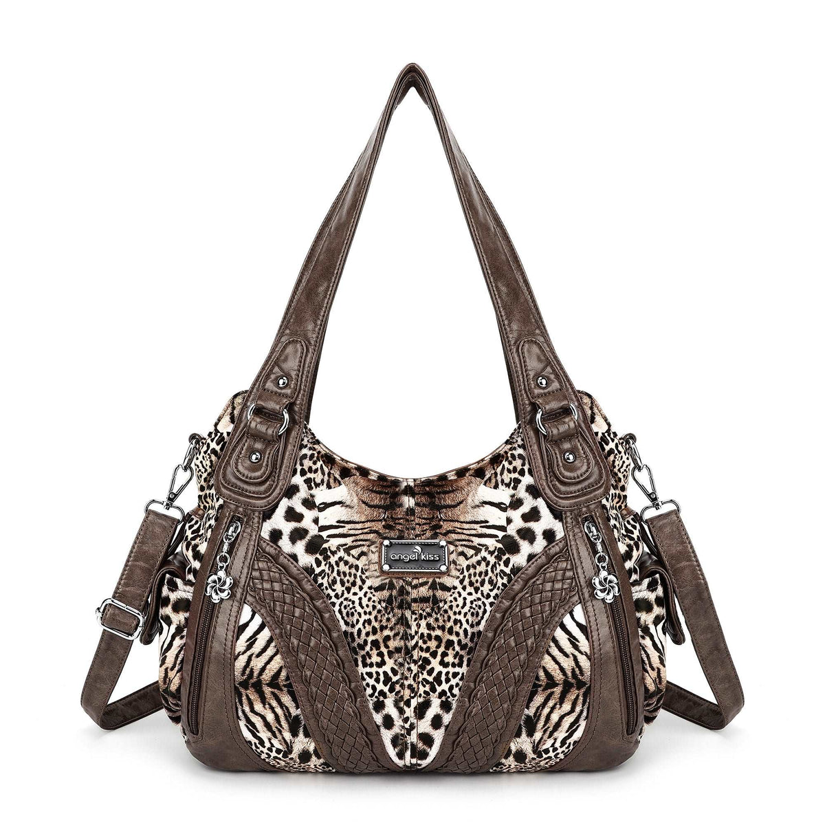 Y2K Leopard Patchwork Hobo Shoulder Bag