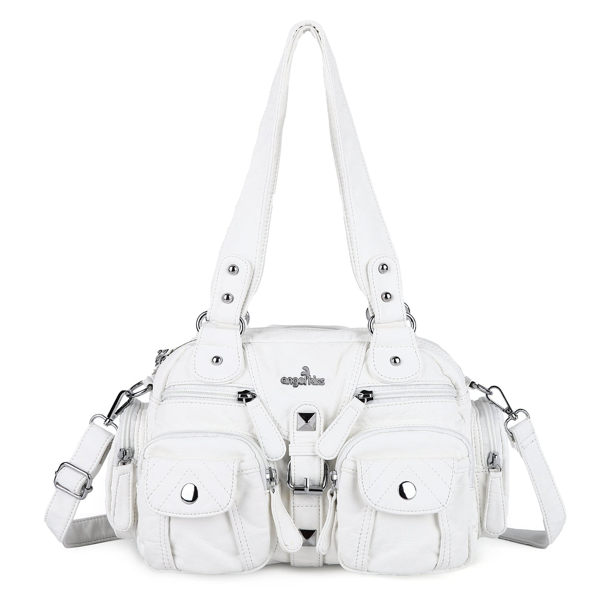 Soft Multi-Pocket Shoulder Bag with Adjustable Strap