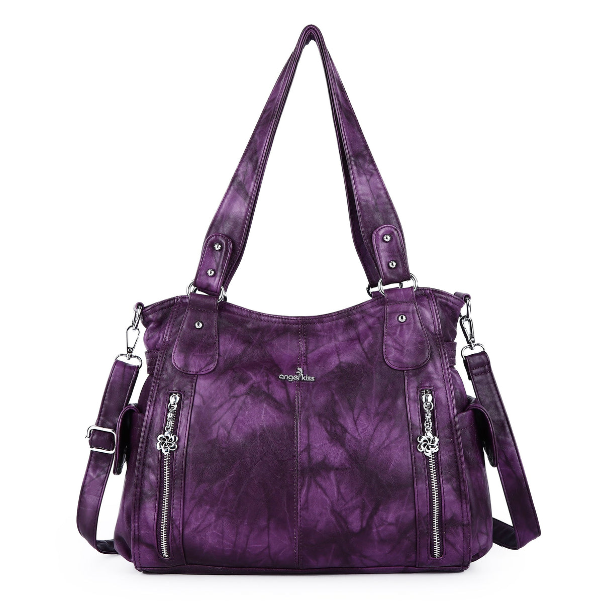 Large Tie-Dye Multi-Pocket Shoulder Bag