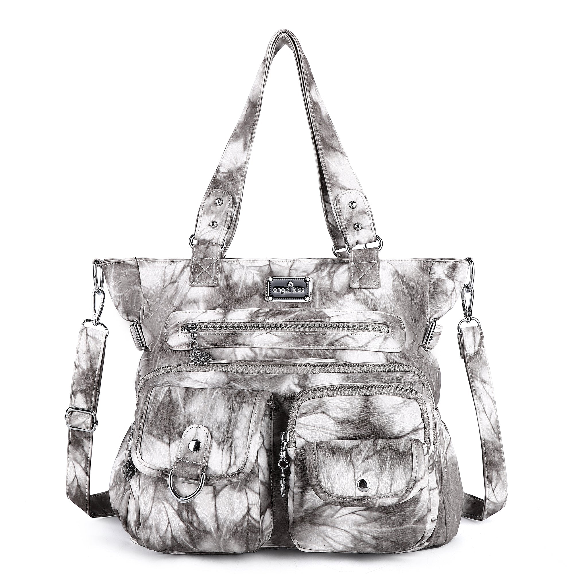 Large Muti-Pocket Women Tie-Dye Hobo Shoulder Bag