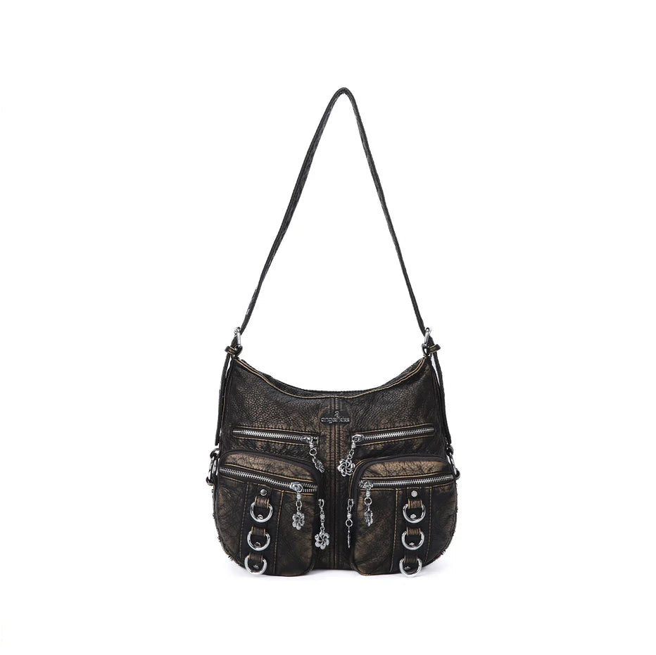 Vintage Wash Multi-functional Tote & Crossbody Bag – Stylish Daily Use