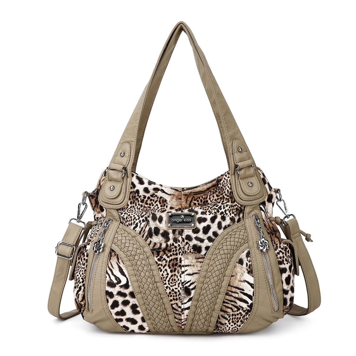 Y2K Leopard Patchwork Hobo Shoulder Bag