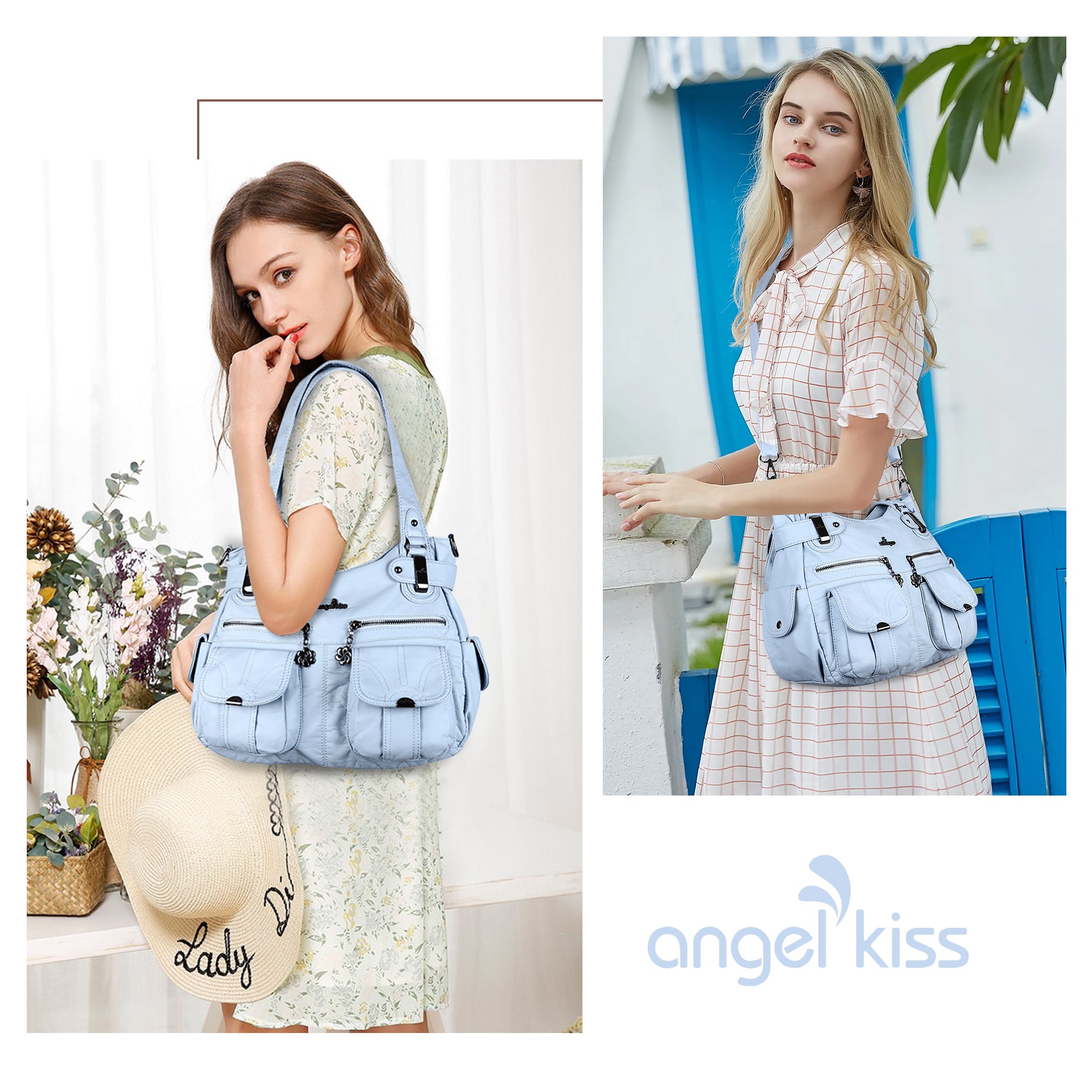 Textured Multi-Pocket Shoulder Bag