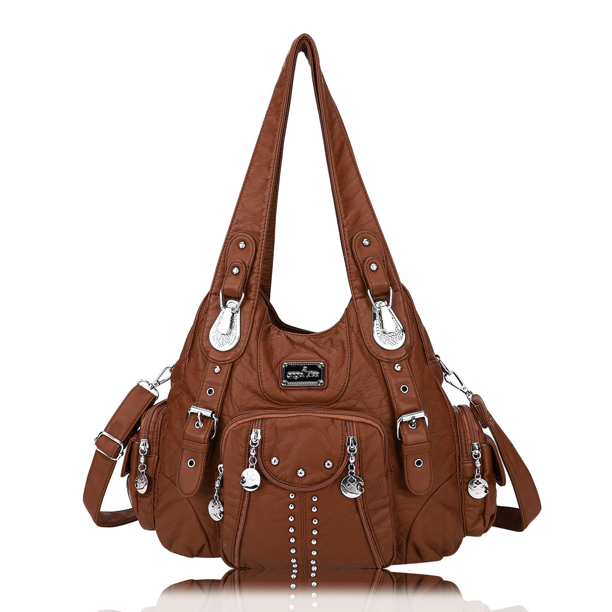 Structured Eco-Friendly Shoulder & Crossbody Bag with Multi-Pockets