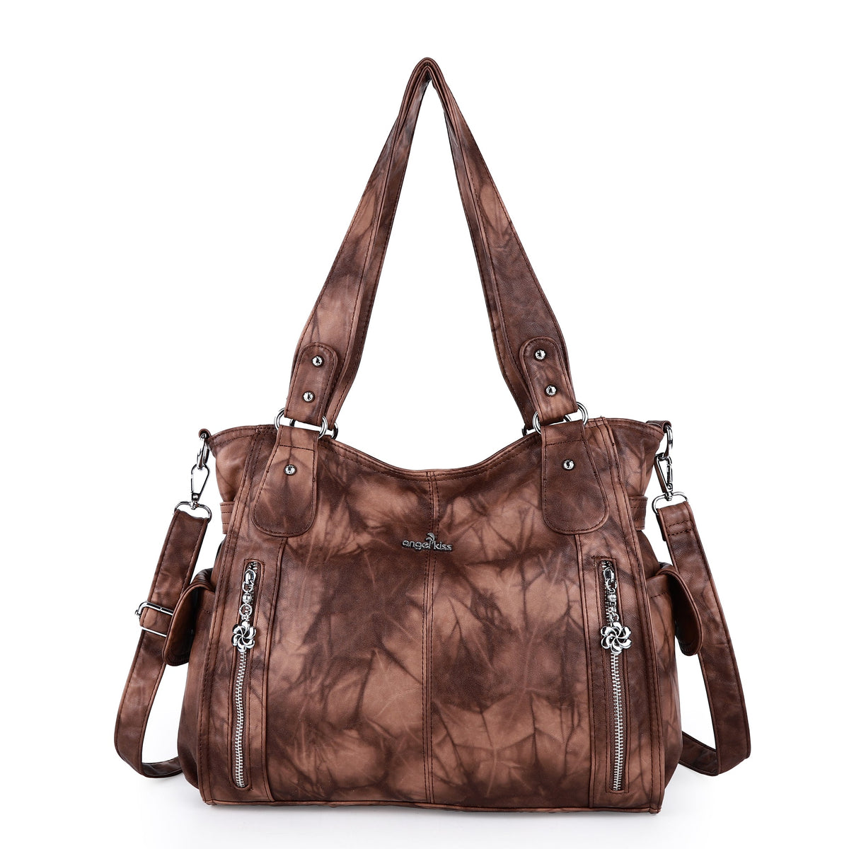 Large Tie-Dye Multi-Pocket Shoulder Bag