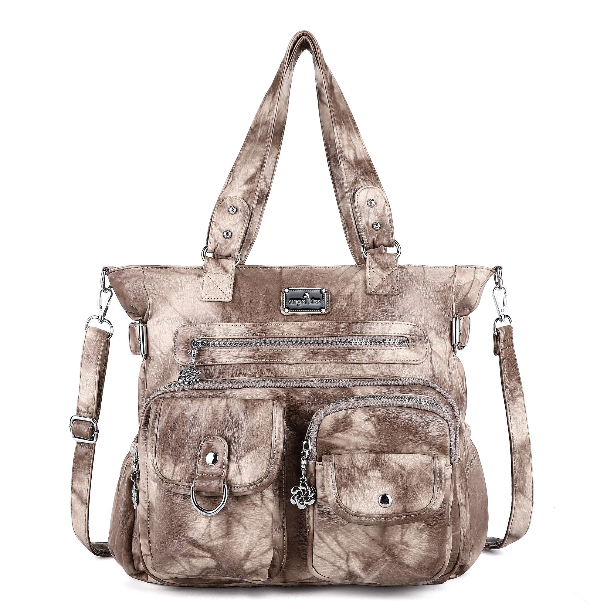 Large Muti-Pocket Women Tie-Dye Hobo Shoulder Bag