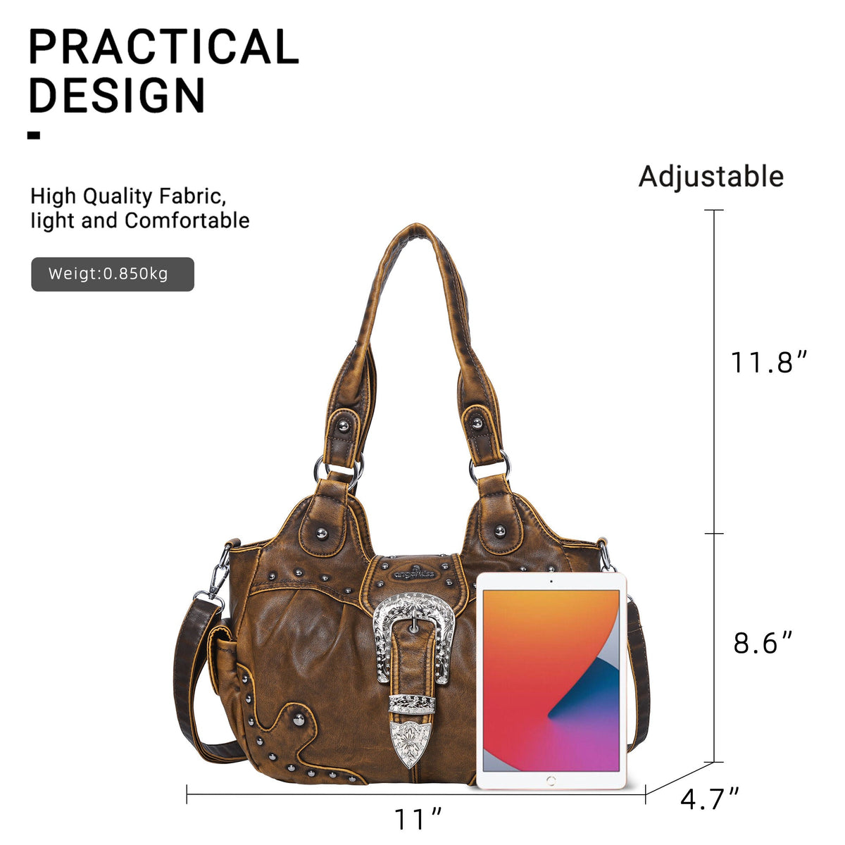 Everyday Hobo Shoulder Bag with Contrast Trim Details