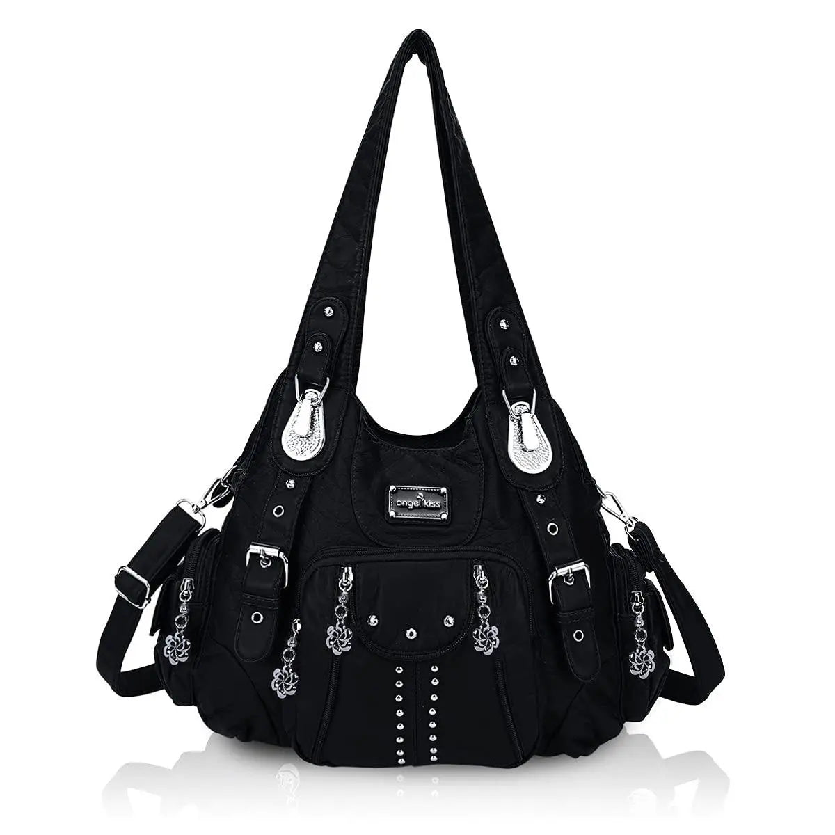 Structured Eco-Friendly Shoulder & Crossbody Bag with Multi-Pockets