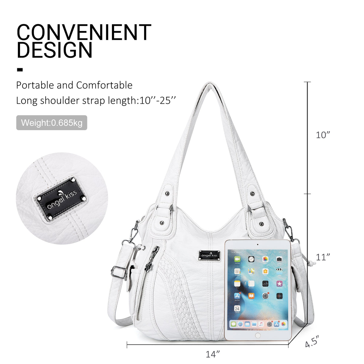 Washed Roomy Daily Women Waterproof Unique Hobo Handbag