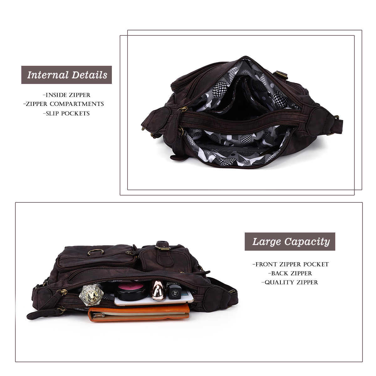 Refined Vegan Leather Crossbody Bag (Small)