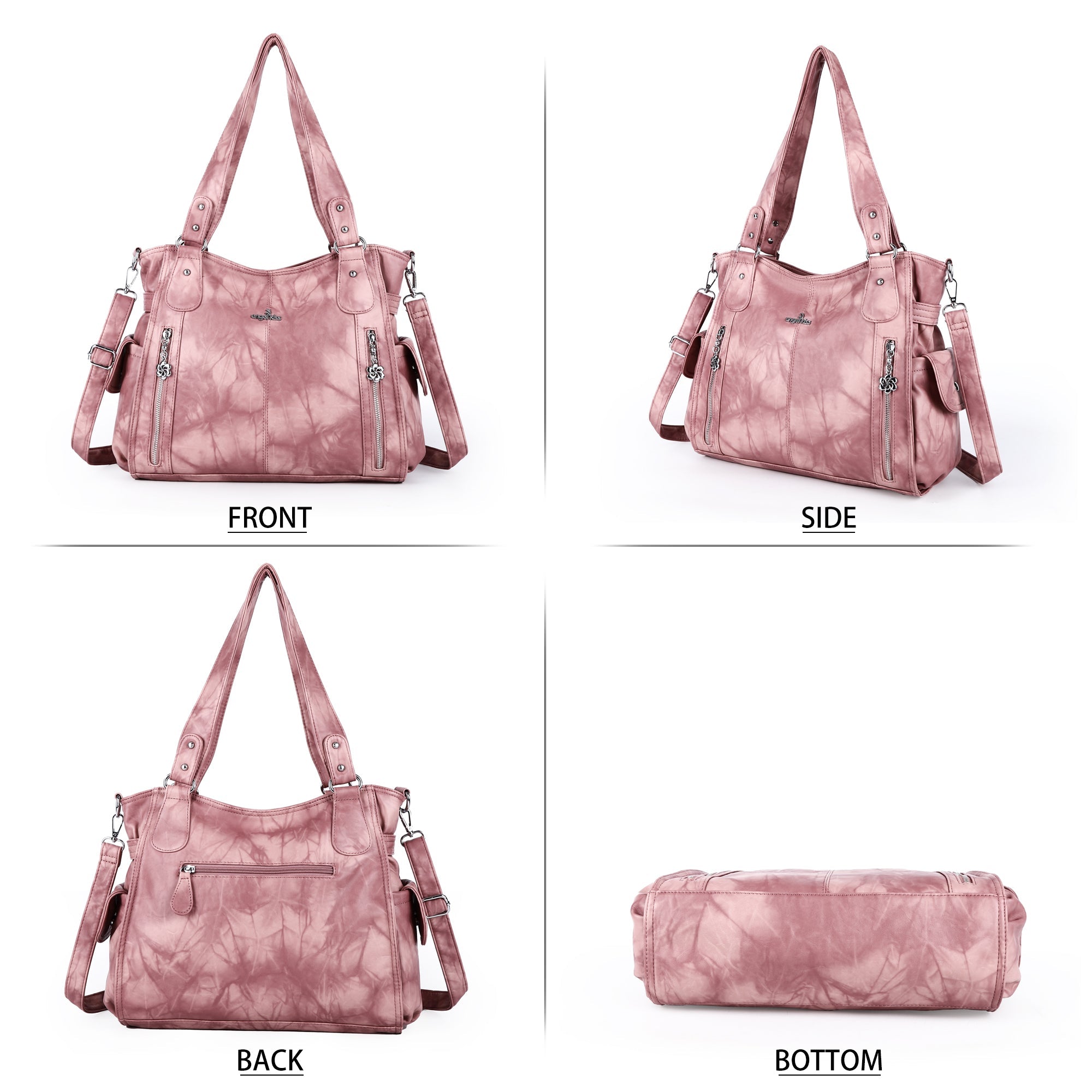Large Tie-Dye Multi-Pocket Shoulder Bag