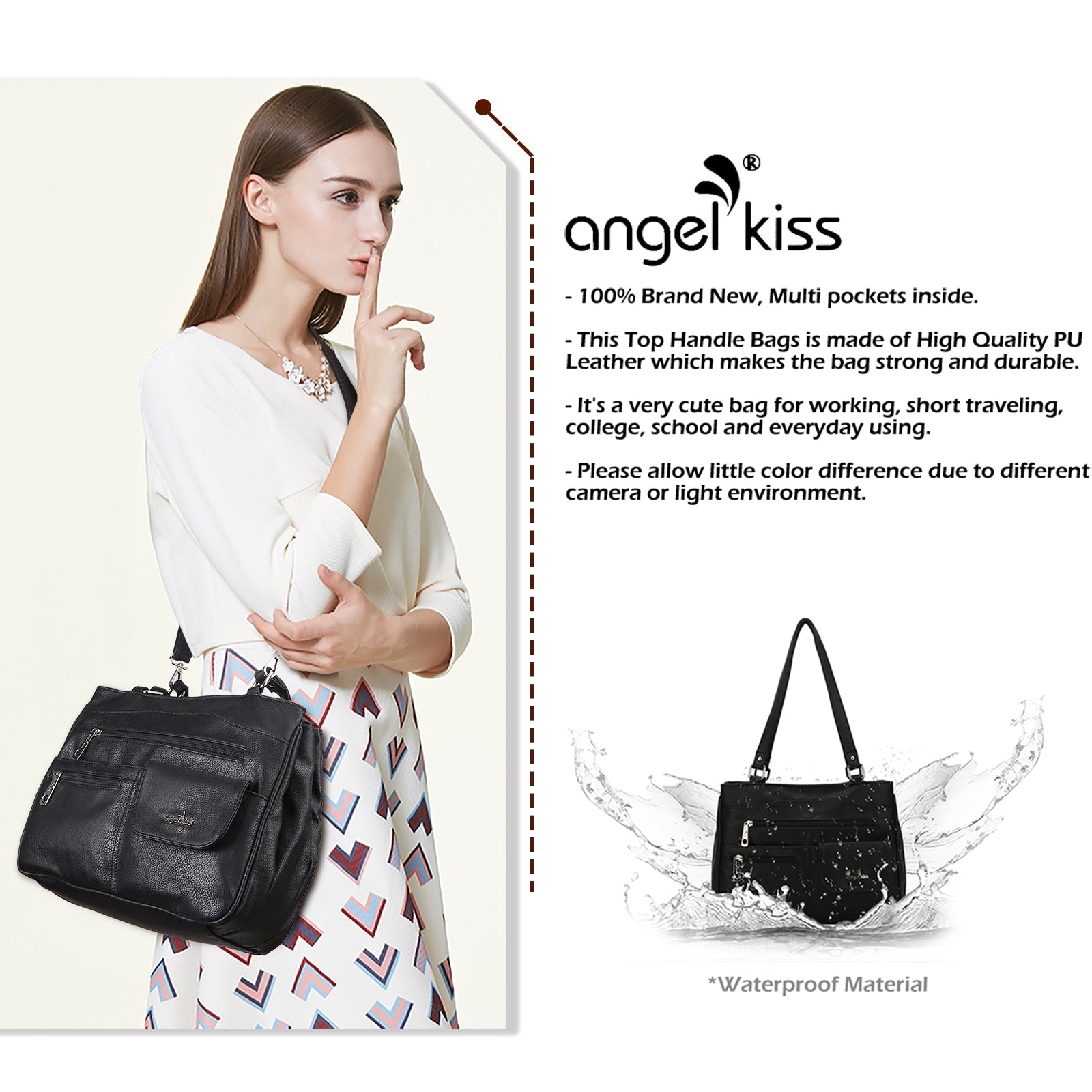 Multi-Pocket Shoulder & Crossbody Commuter Bag