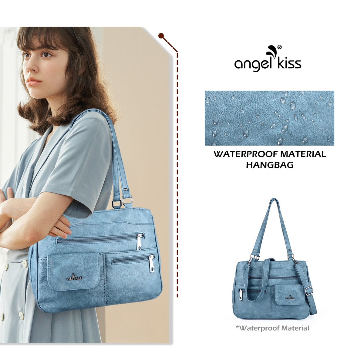 Multi-Pocket Shoulder & Crossbody Commuter Bag