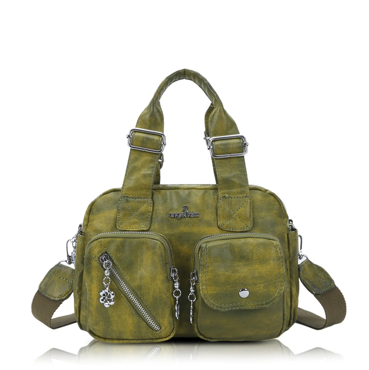 Vintage Green Handbag & Wallet Set｜Large Capacity Tote for Women