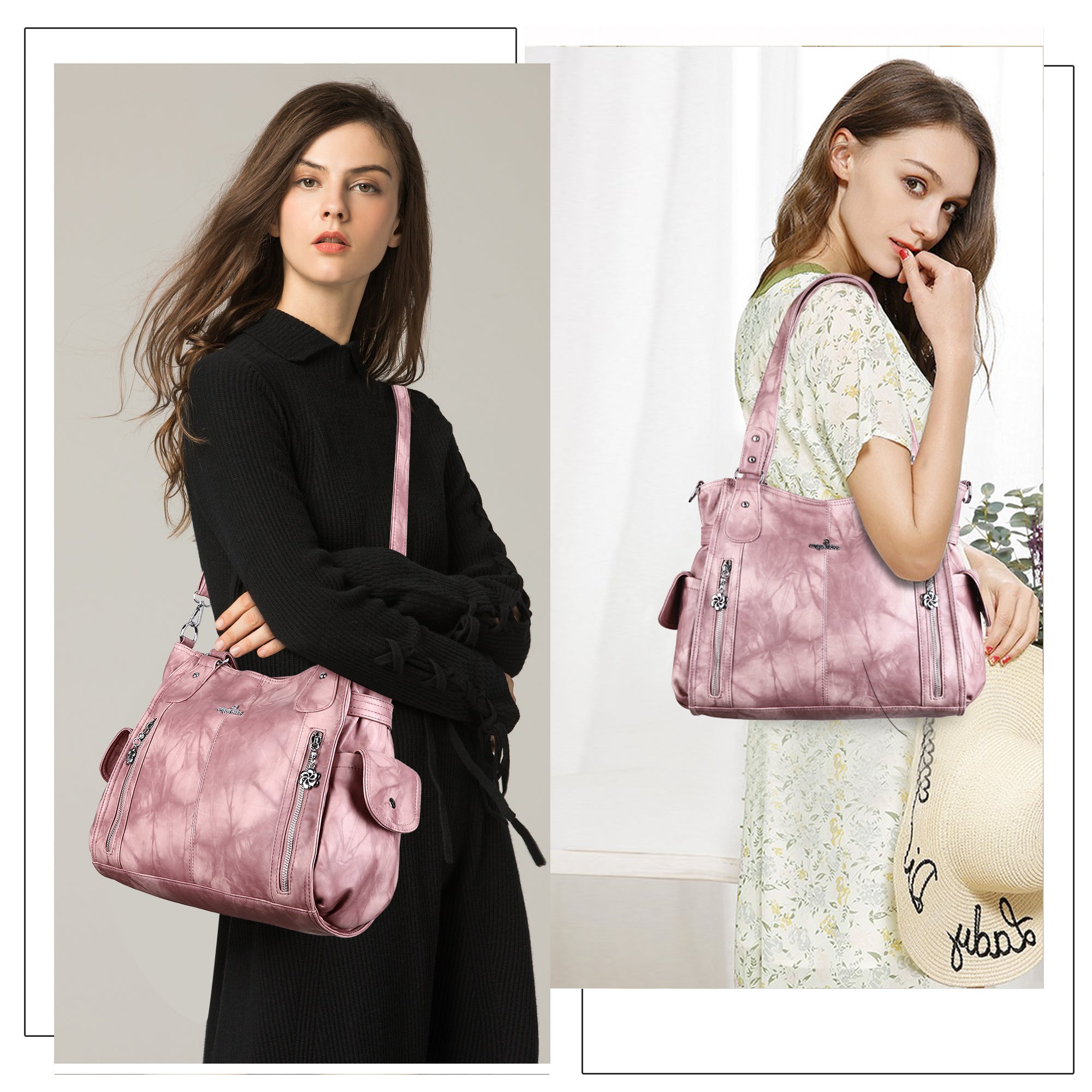 Large Tie-Dye Multi-Pocket Shoulder Bag