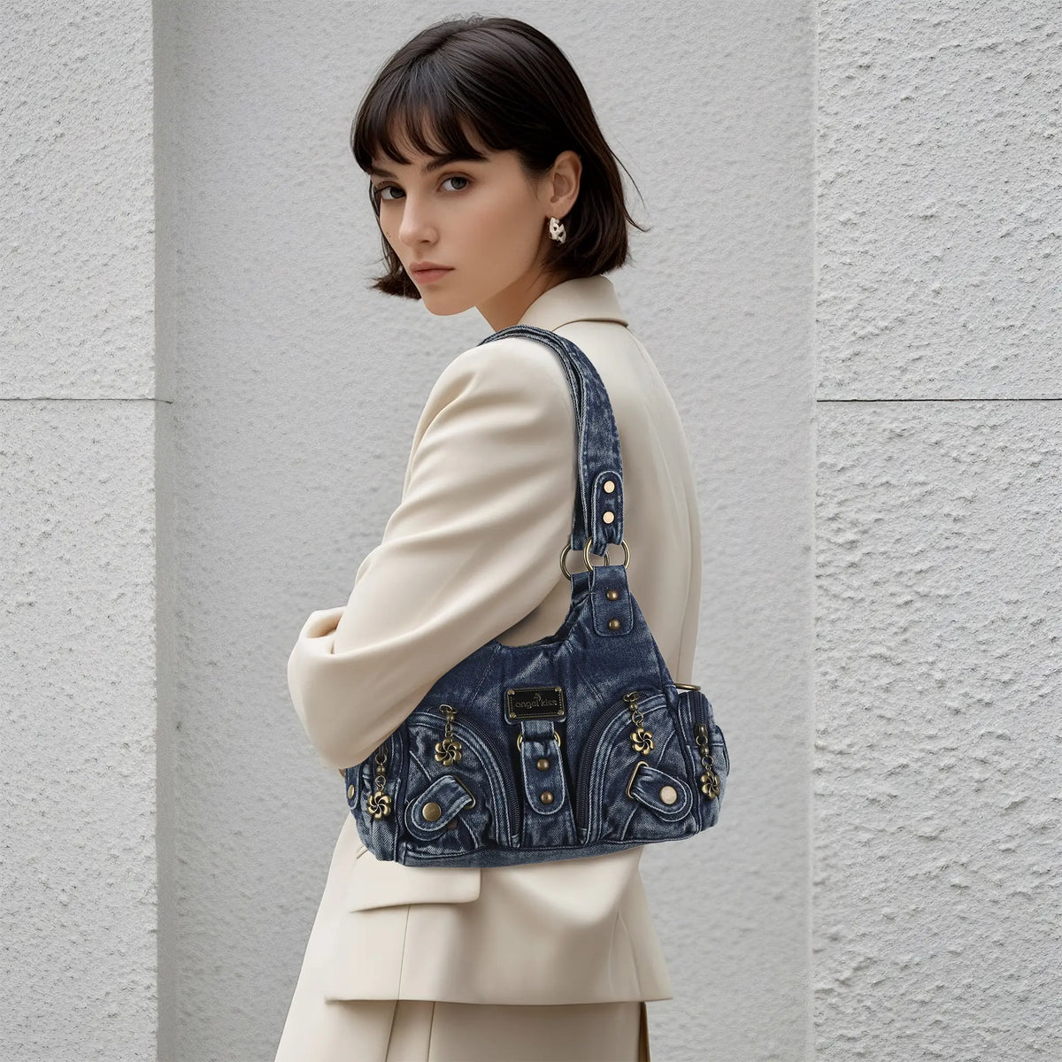 Vintage Denim Crossbody Wallet & Pures