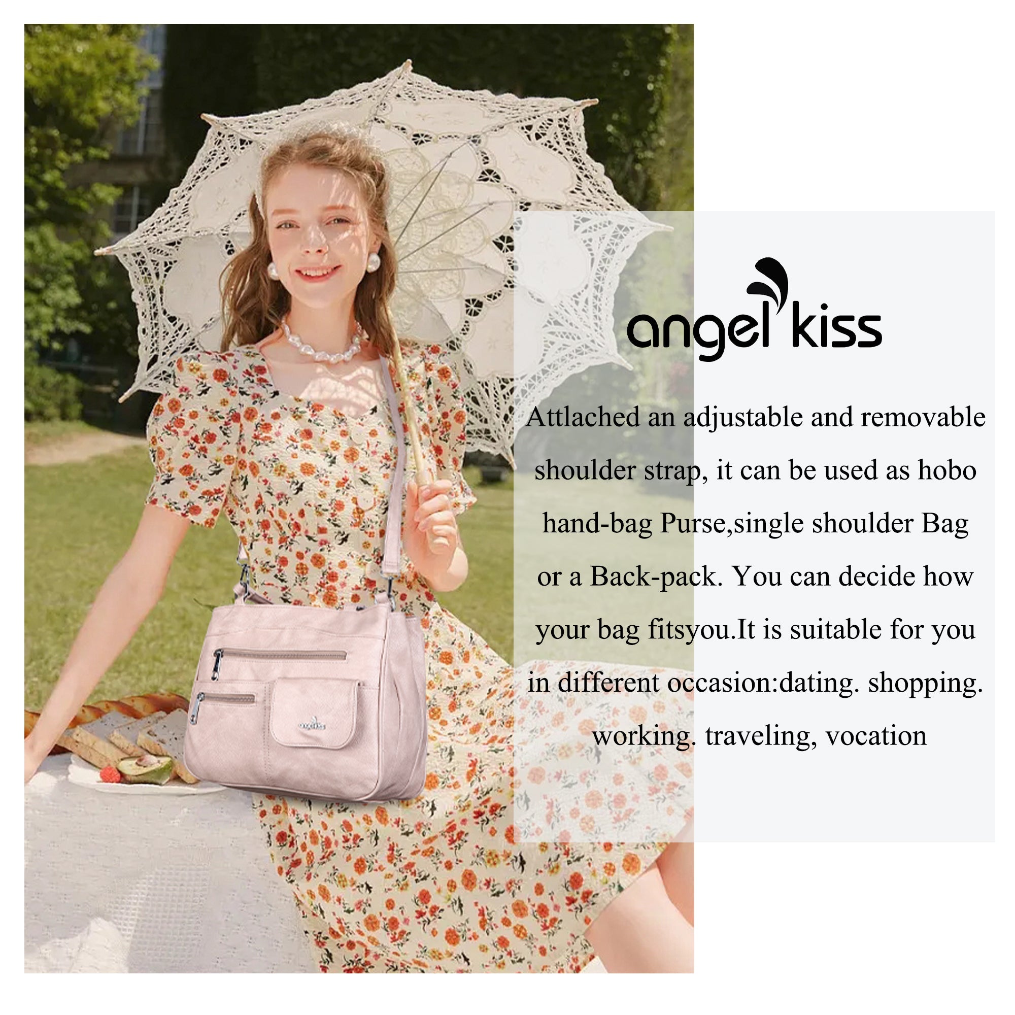 Multi-Pocket Shoulder & Crossbody Commuter Bag