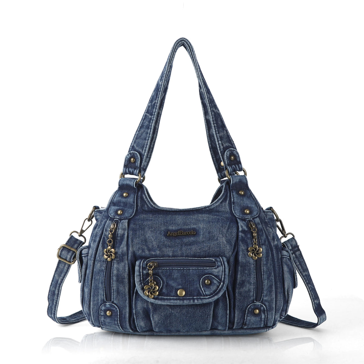 Vintage Old-Washed PU Leather Women’s Shoulder Tote Bag