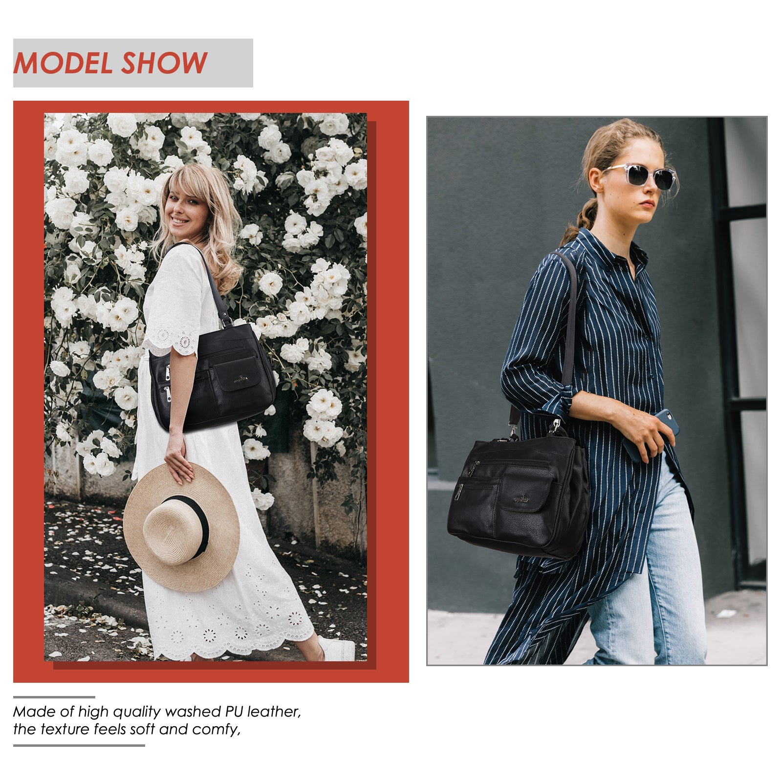 Multi-Pocket Shoulder & Crossbody Commuter Bag