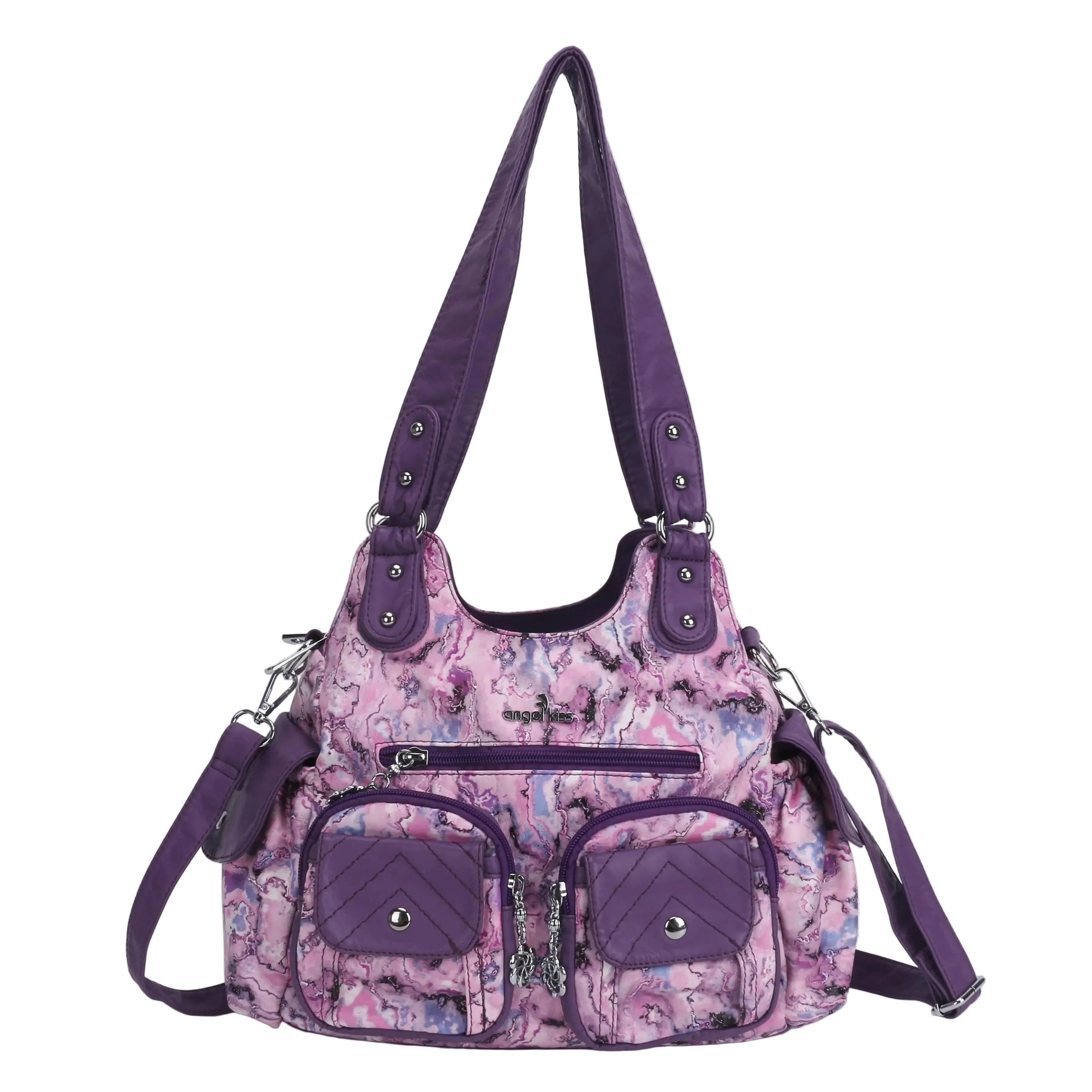 AngelKiss Tie-Dye Artistic Handbag with Crossbody Strap