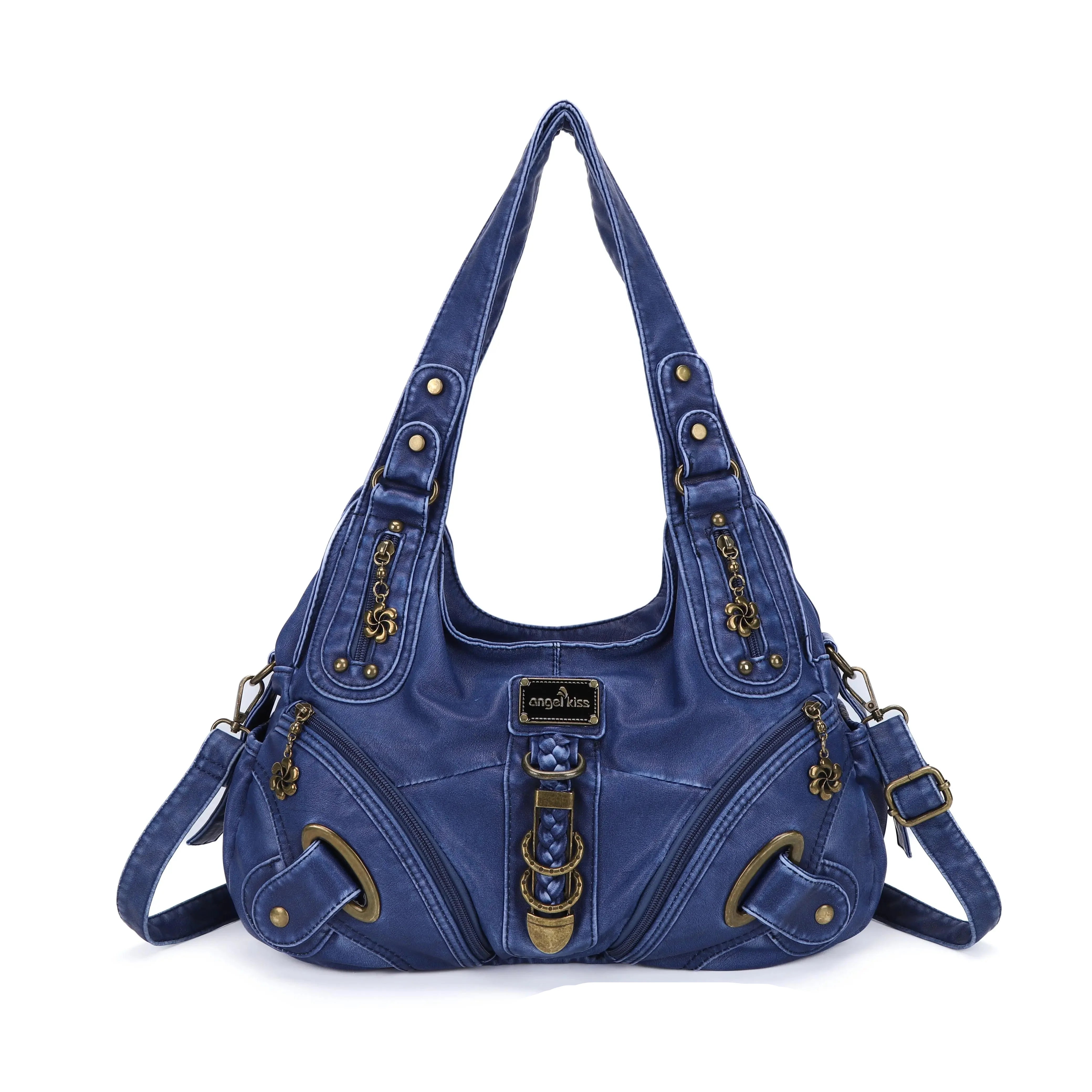 Heritage Braided Buckle Vegan Leather Hobo Bag