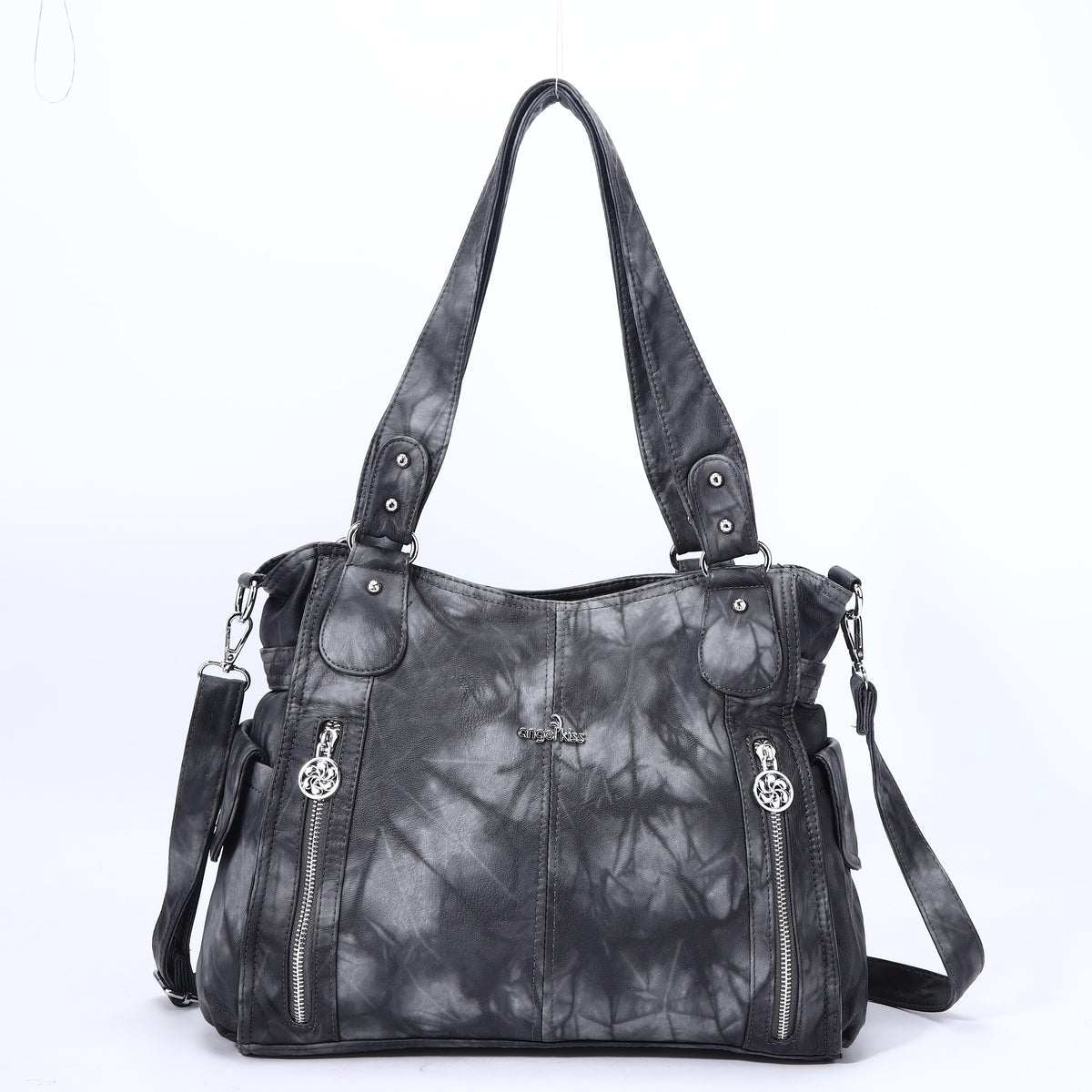 Large Tie-Dye Multi-Pocket Shoulder Bag