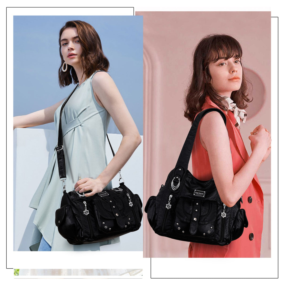 Vintage Luxe Relaxed-Shape  Hobo Handbags