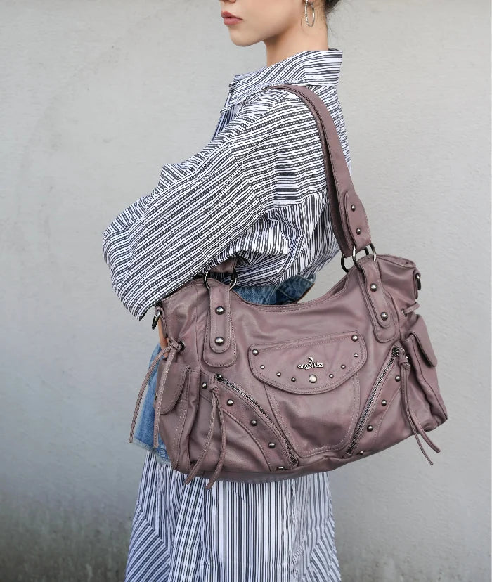 Vintage Textured Vegan Leather Bag – Subtle Luxury