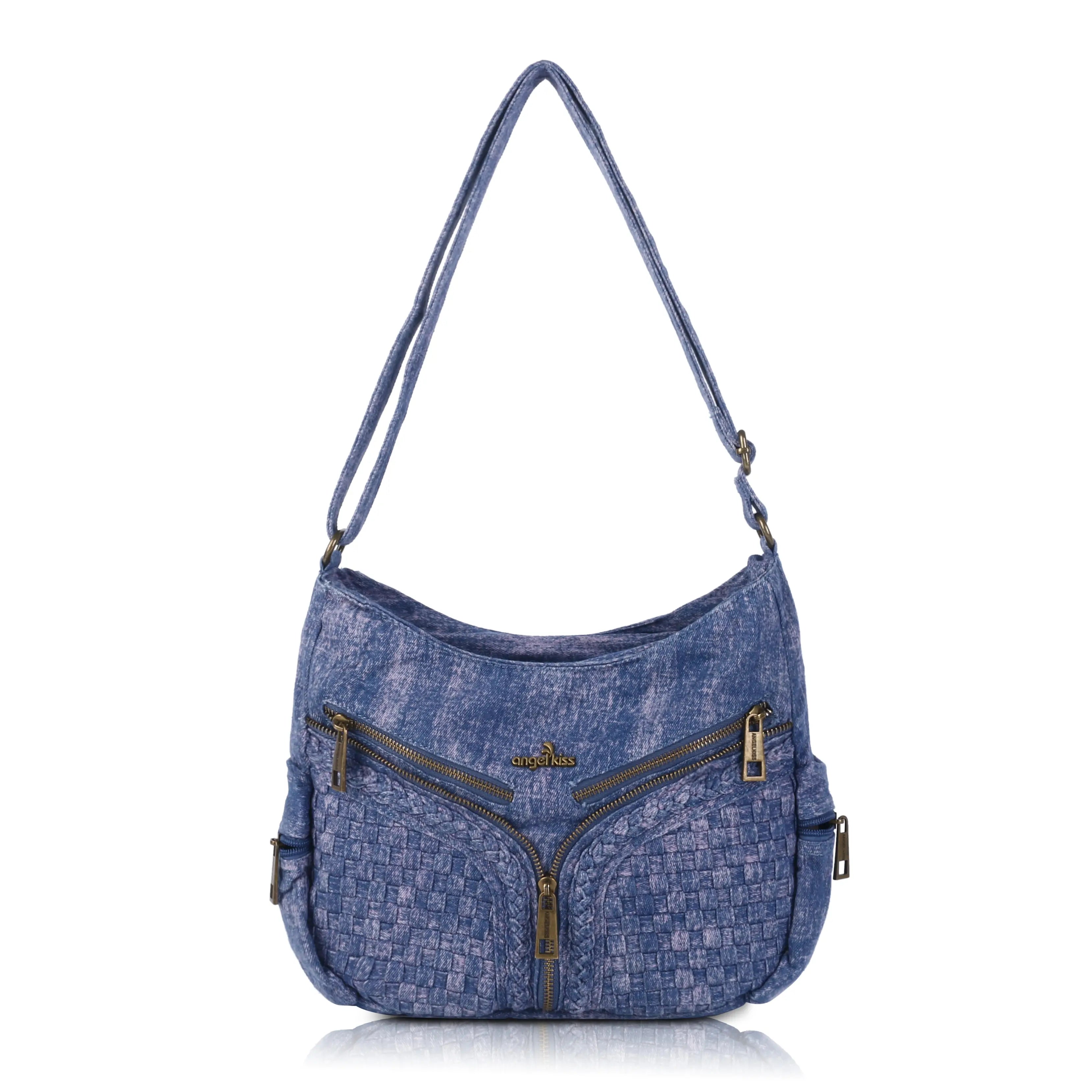 Large Size Street-Style Vintage Washed Denim Bag for Women