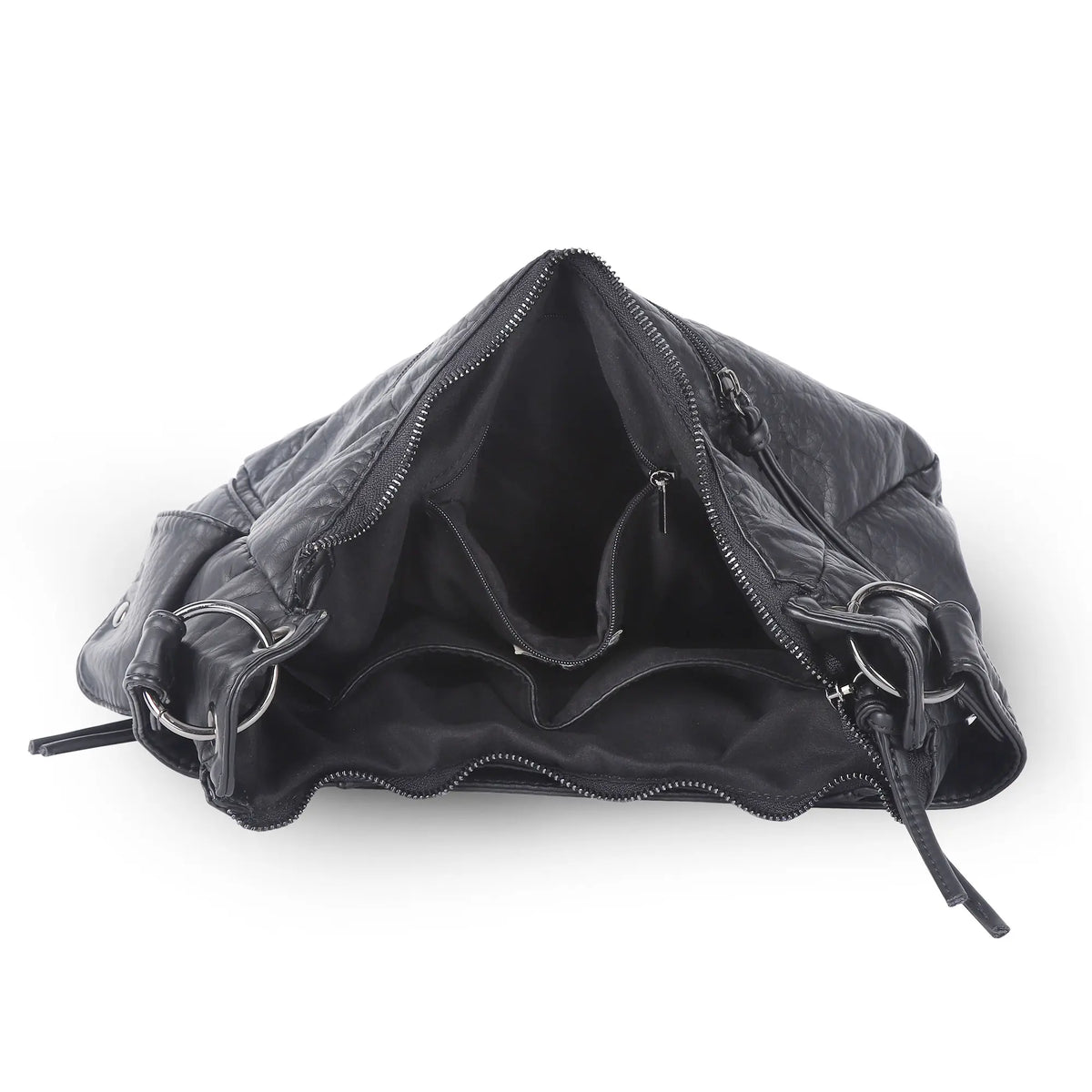 Vintage-Inspired Vegan Leather Shoulder Bag with Multi-Pocket Design