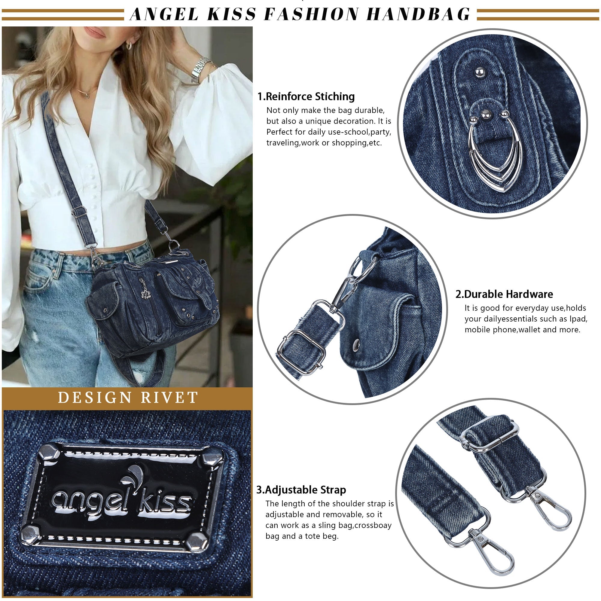 Vintage Luxe Relaxed-Shape  Hobo Handbags