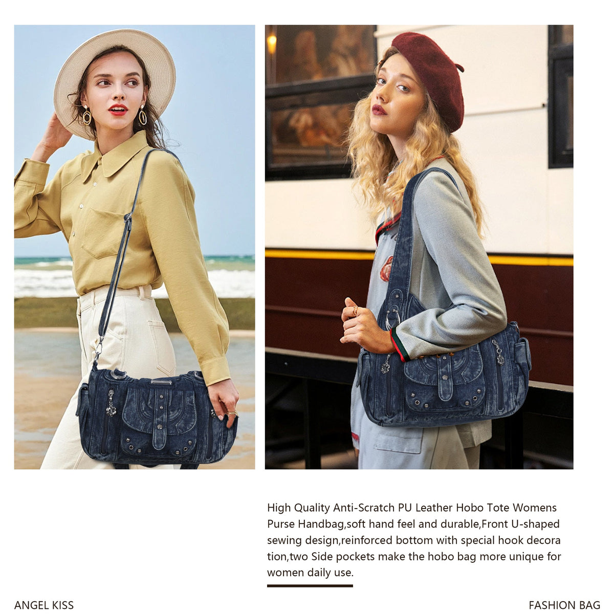 Vintage Luxe Relaxed-Shape  Hobo Handbags