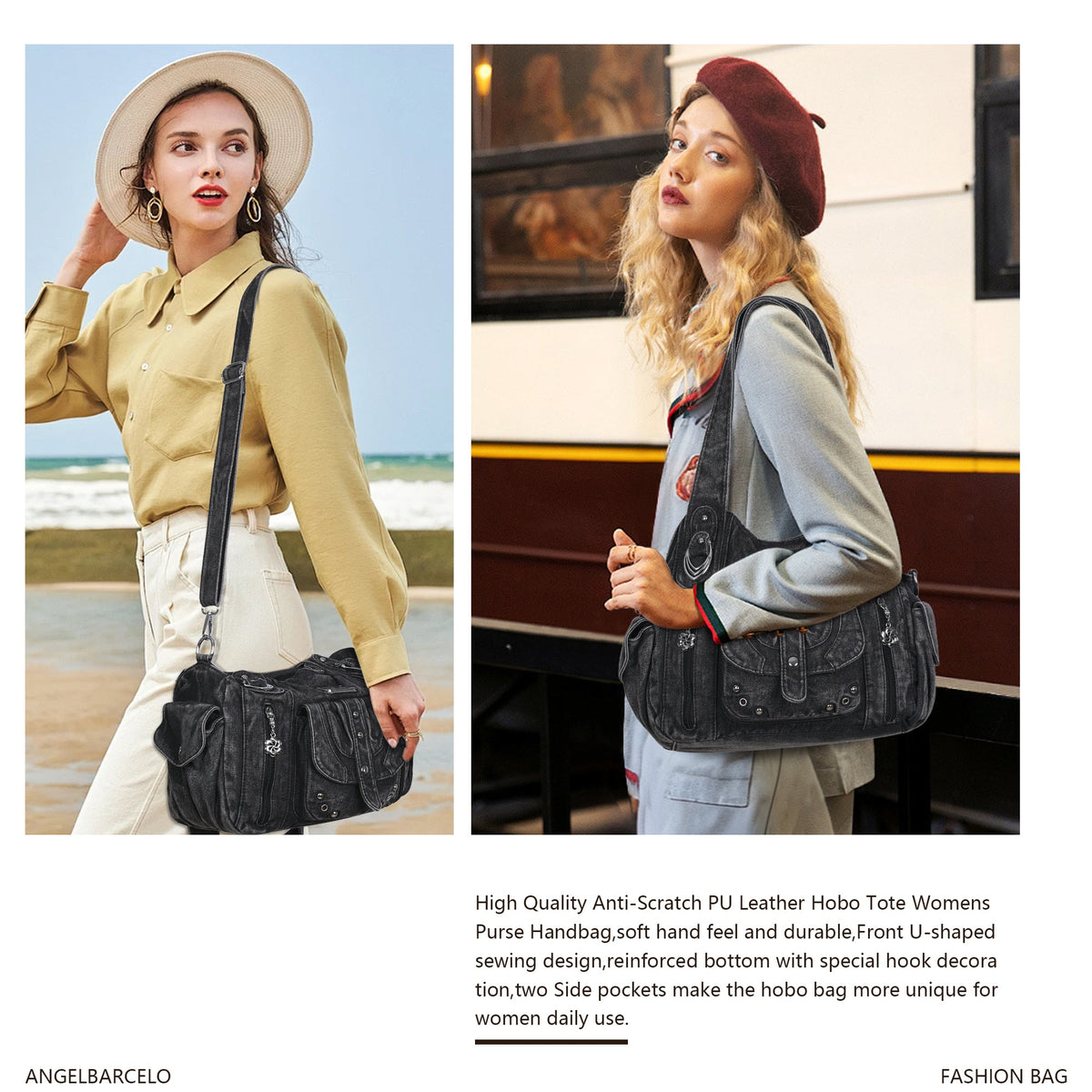 Vintage Luxe Relaxed-Shape  Hobo Handbags