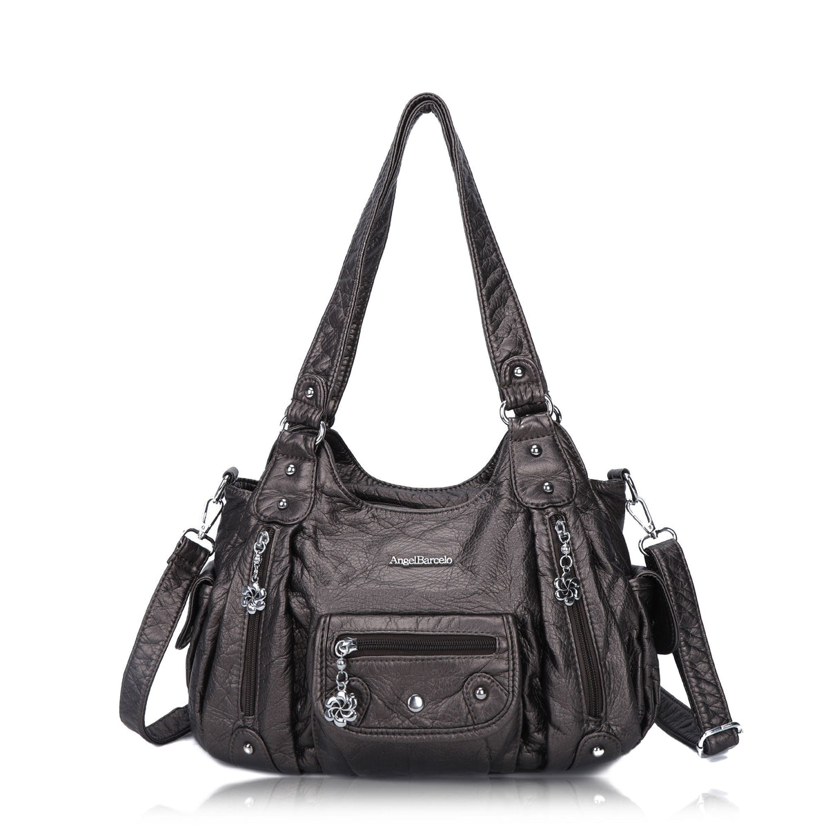 Vintage Old-Washed PU Leather Women’s Shoulder Tote Bag