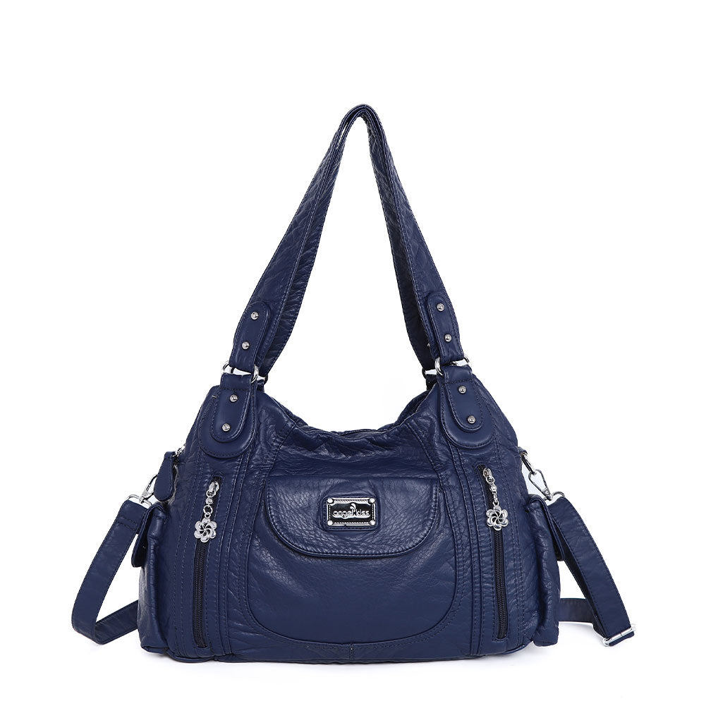 Women Handbag With High Quality Washed PU Multi Purpose Tote Bag