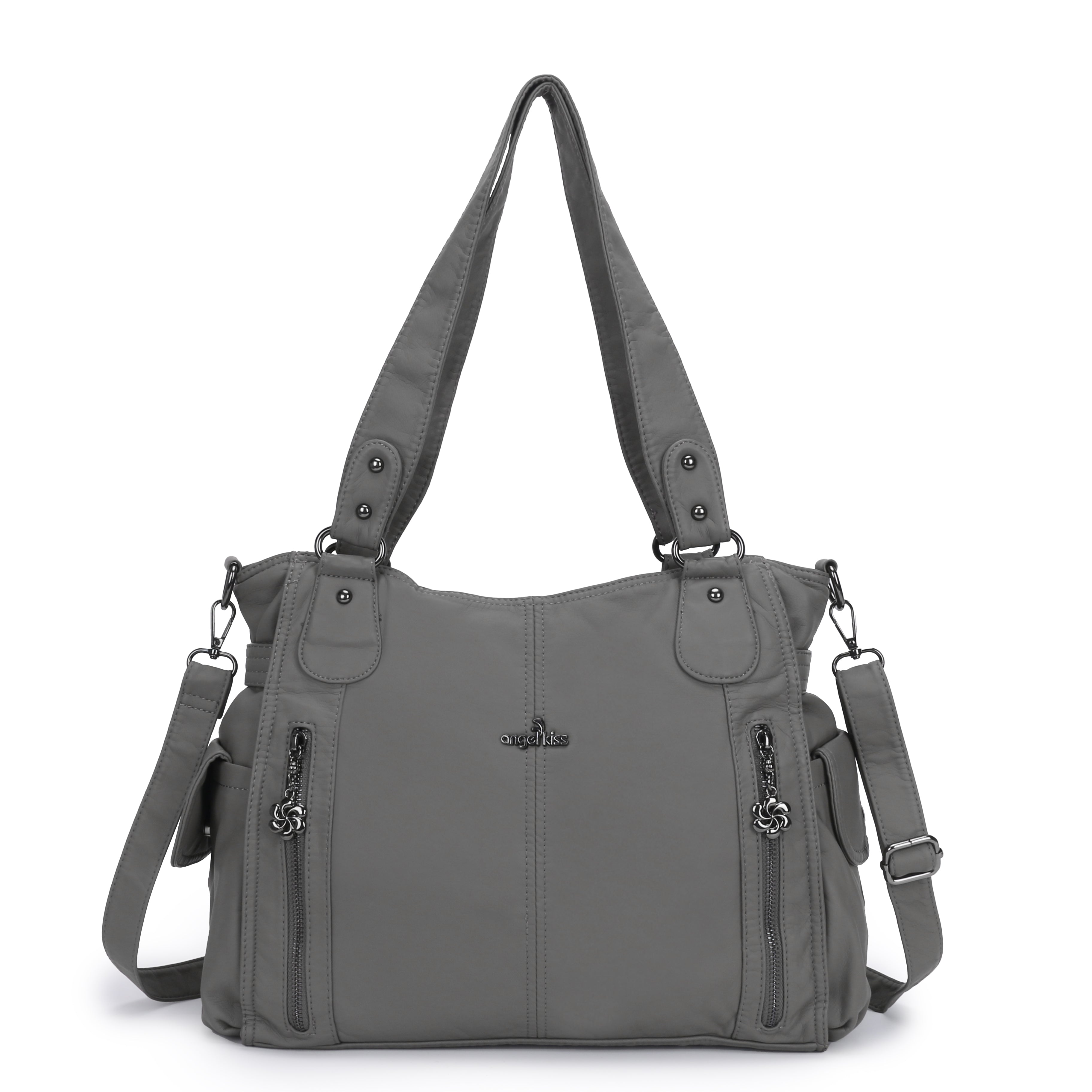 Large Multi-Pocket Shoulder Bag with Adjustable Strap
