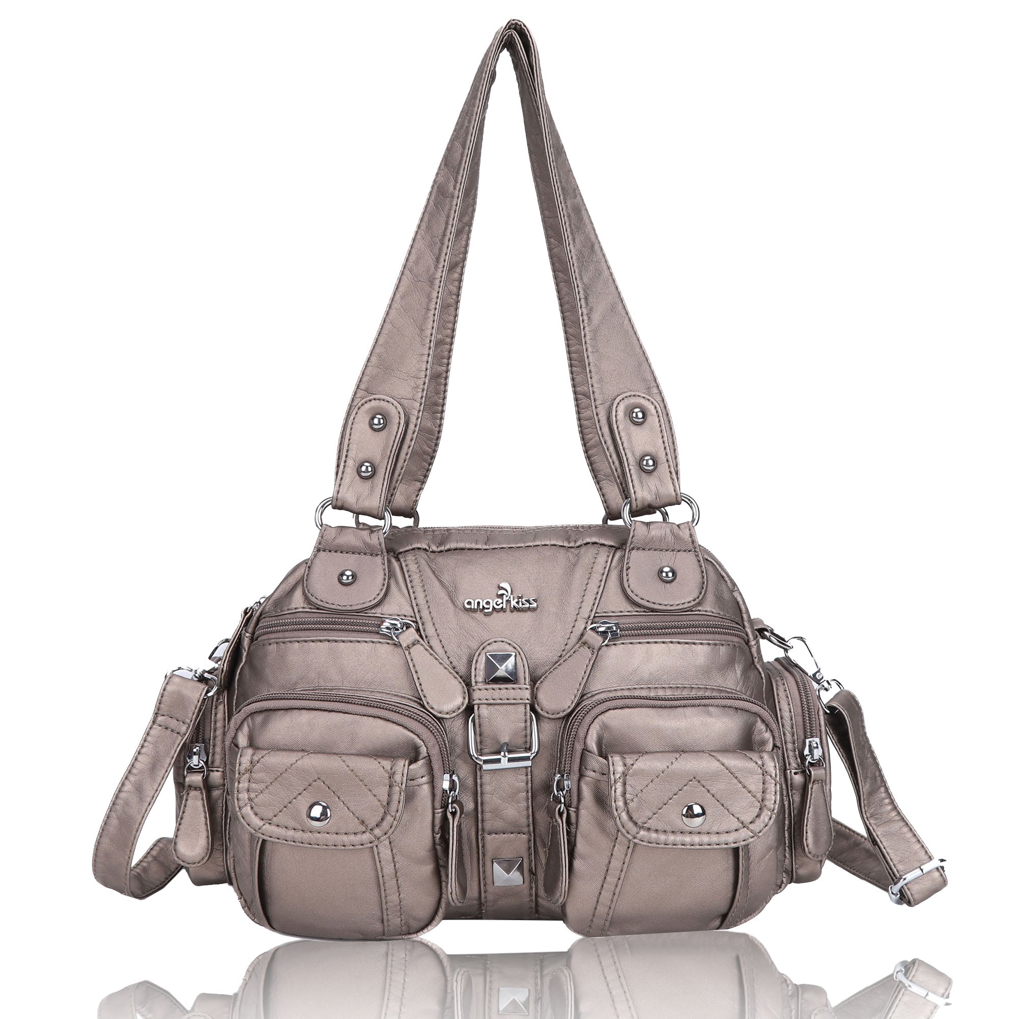 Soft Multi-Pocket Shoulder Bag with Adjustable Strap
