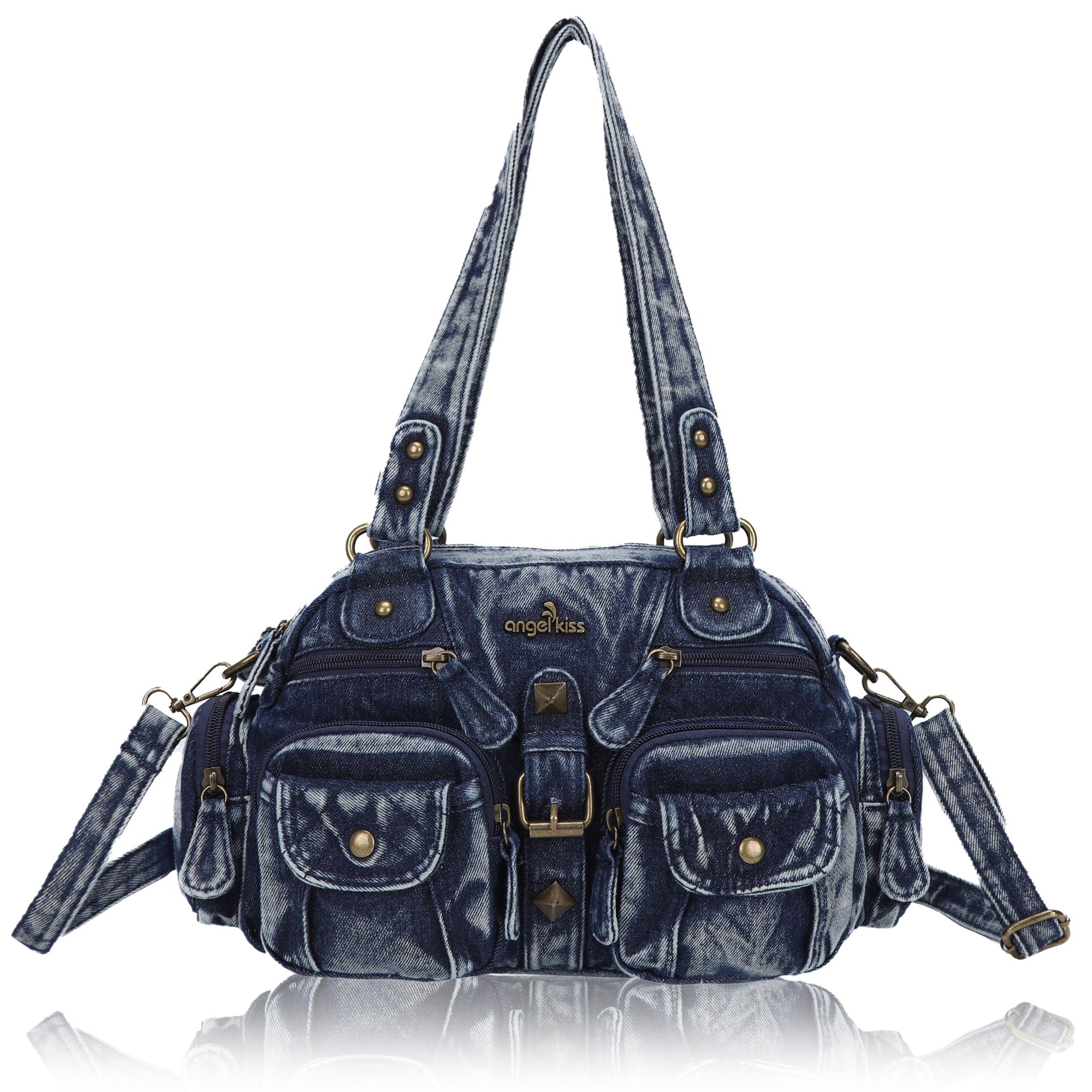 Layered Multi-Pocket Shoulder Bag with Buckle Details