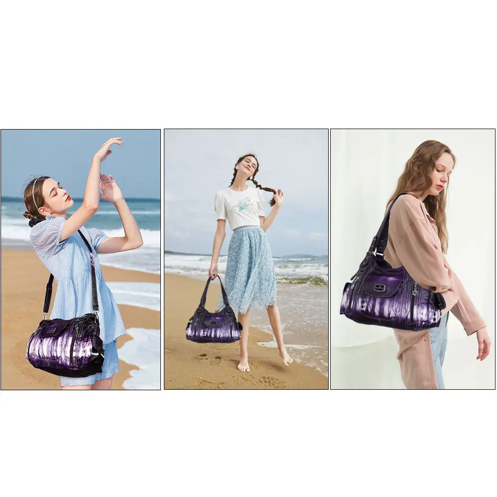 Women  Handbag With High Quality Washed PU Multi-function Bag