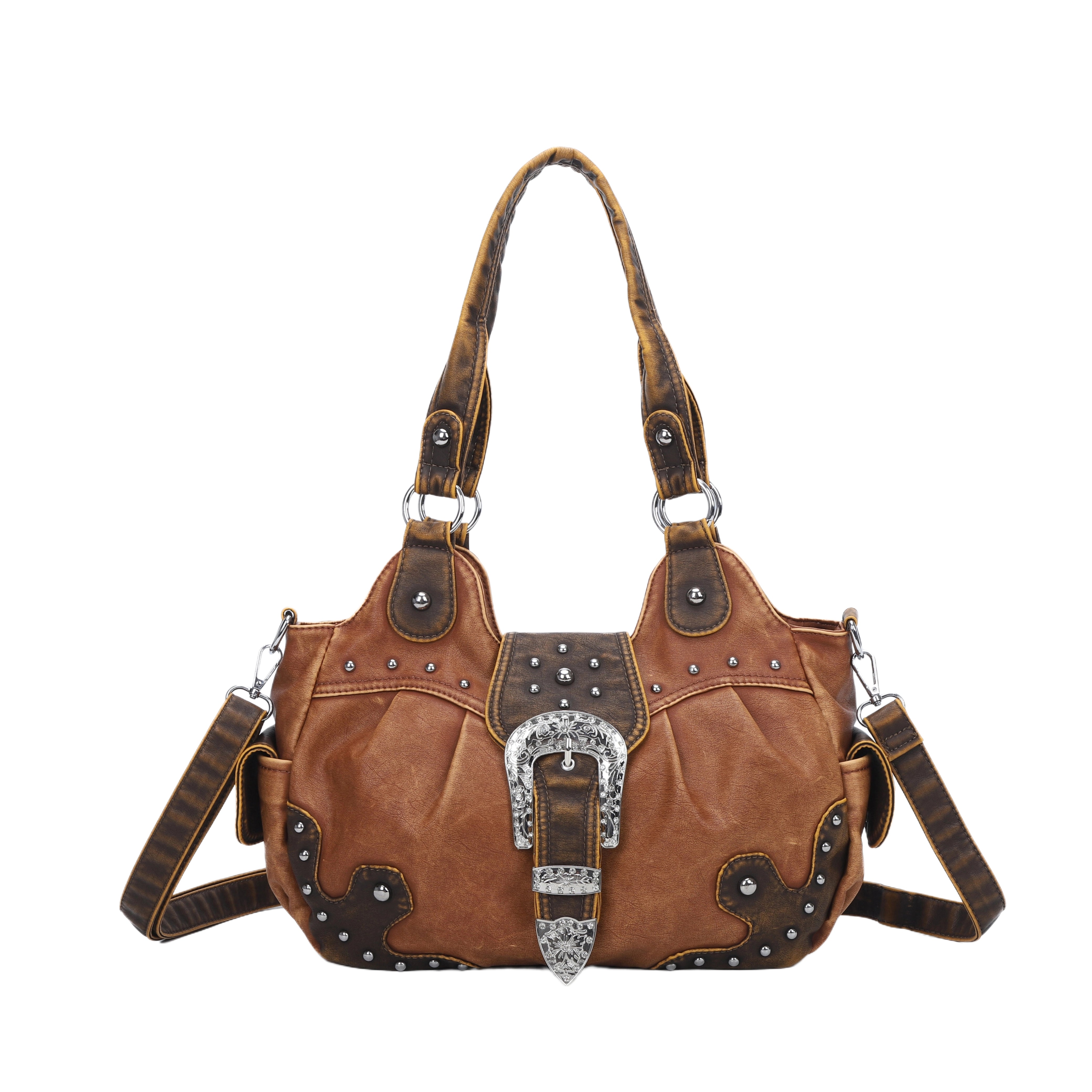 Everyday Hobo Shoulder Bag with Contrast Trim Details