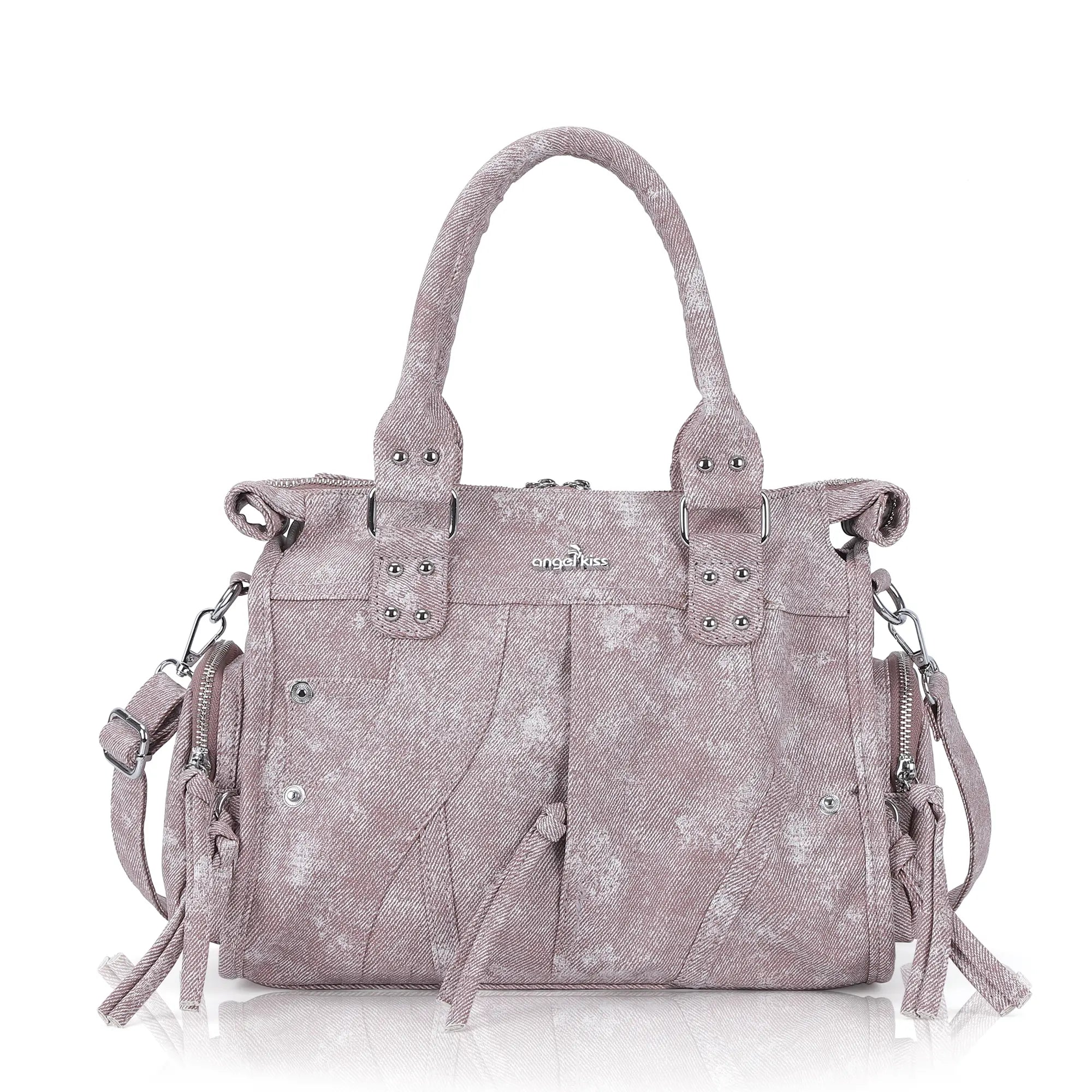 Printed Texture Satchel Top Handle Crossbody Bag for Easy Daily Outings