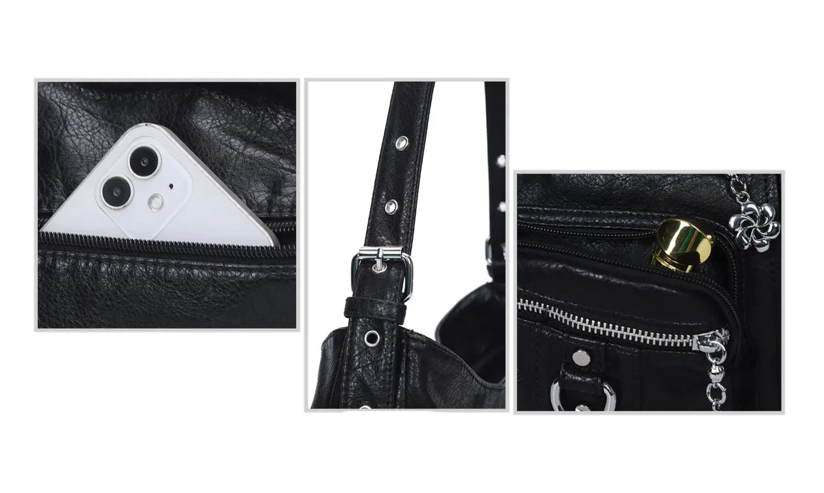 Vintage Wash Multi-functional Tote & Crossbody Bag – Stylish Daily Use