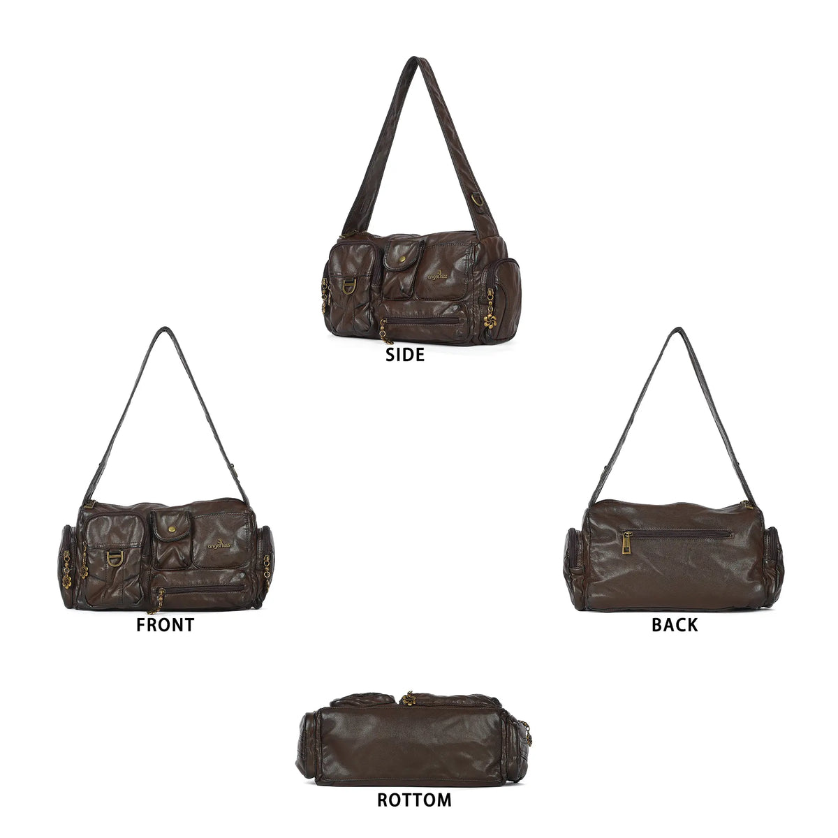 Utility Multi-Pocket Satchel Shoulder & Crossbody Bag