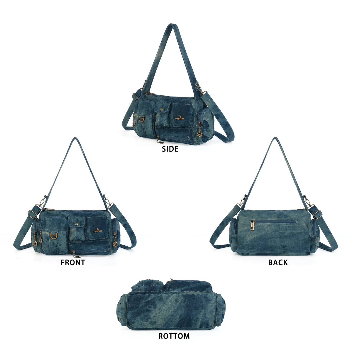 Utility Multi-Pocket Satchel Shoulder & Crossbody Bag