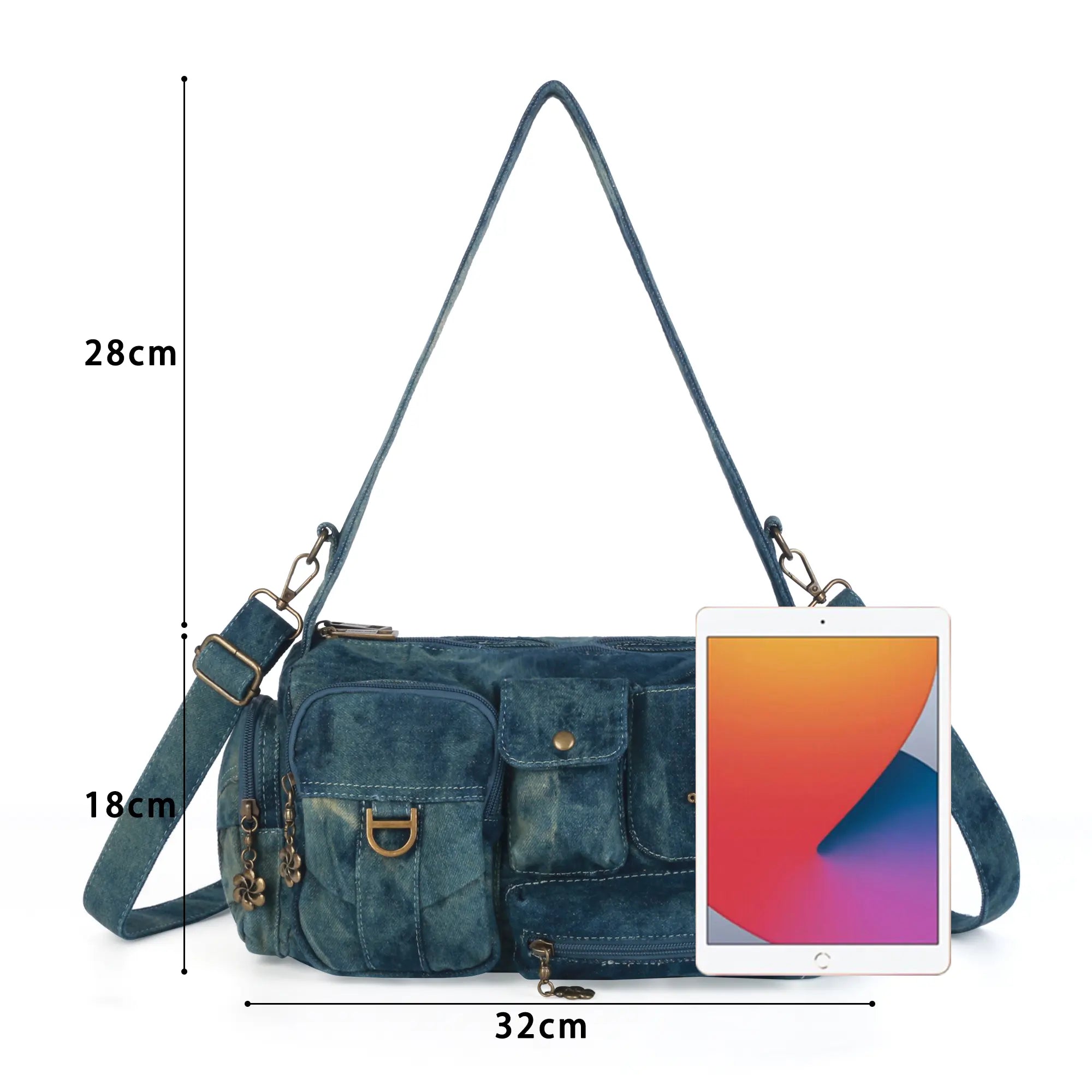 Utility Multi-Pocket Satchel Shoulder & Crossbody Bag