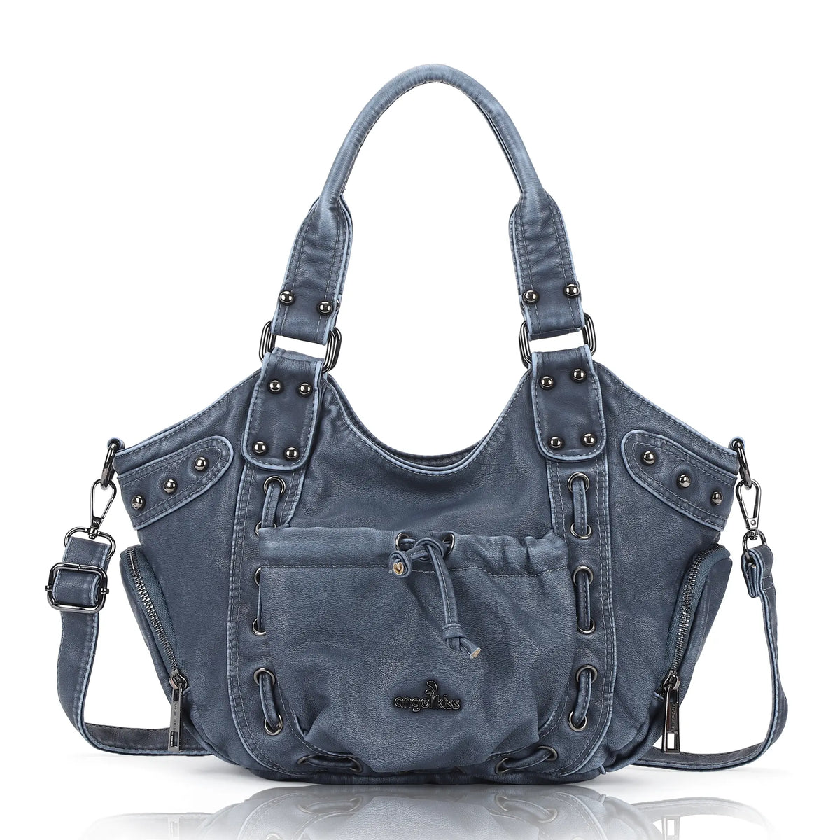 Multi-Pocket Crescent Hobo Shoulder Bag
