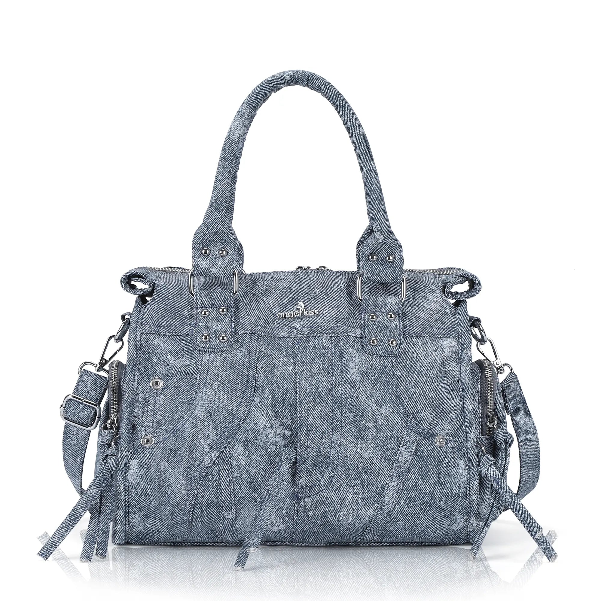 Printed Texture Satchel Top Handle Crossbody Bag for Easy Daily Outings