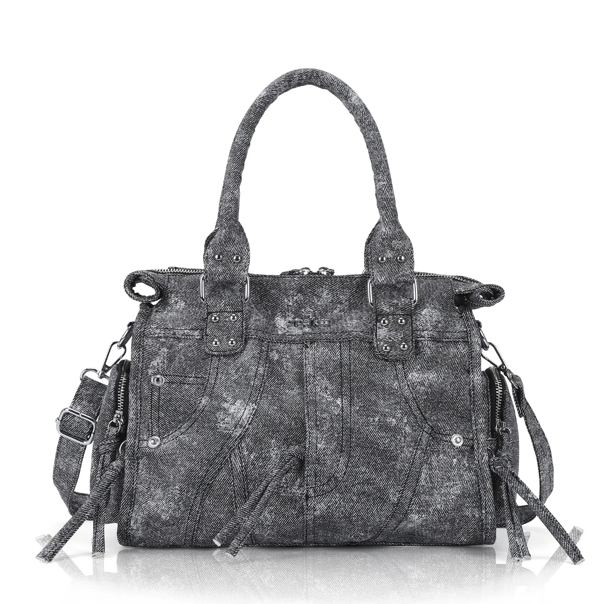 Printed Texture Satchel Top Handle Crossbody Bag for Easy Daily Outings