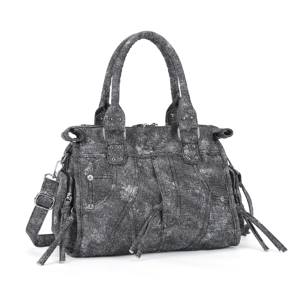 Printed Texture Satchel Top Handle Crossbody Bag for Easy Daily Outings