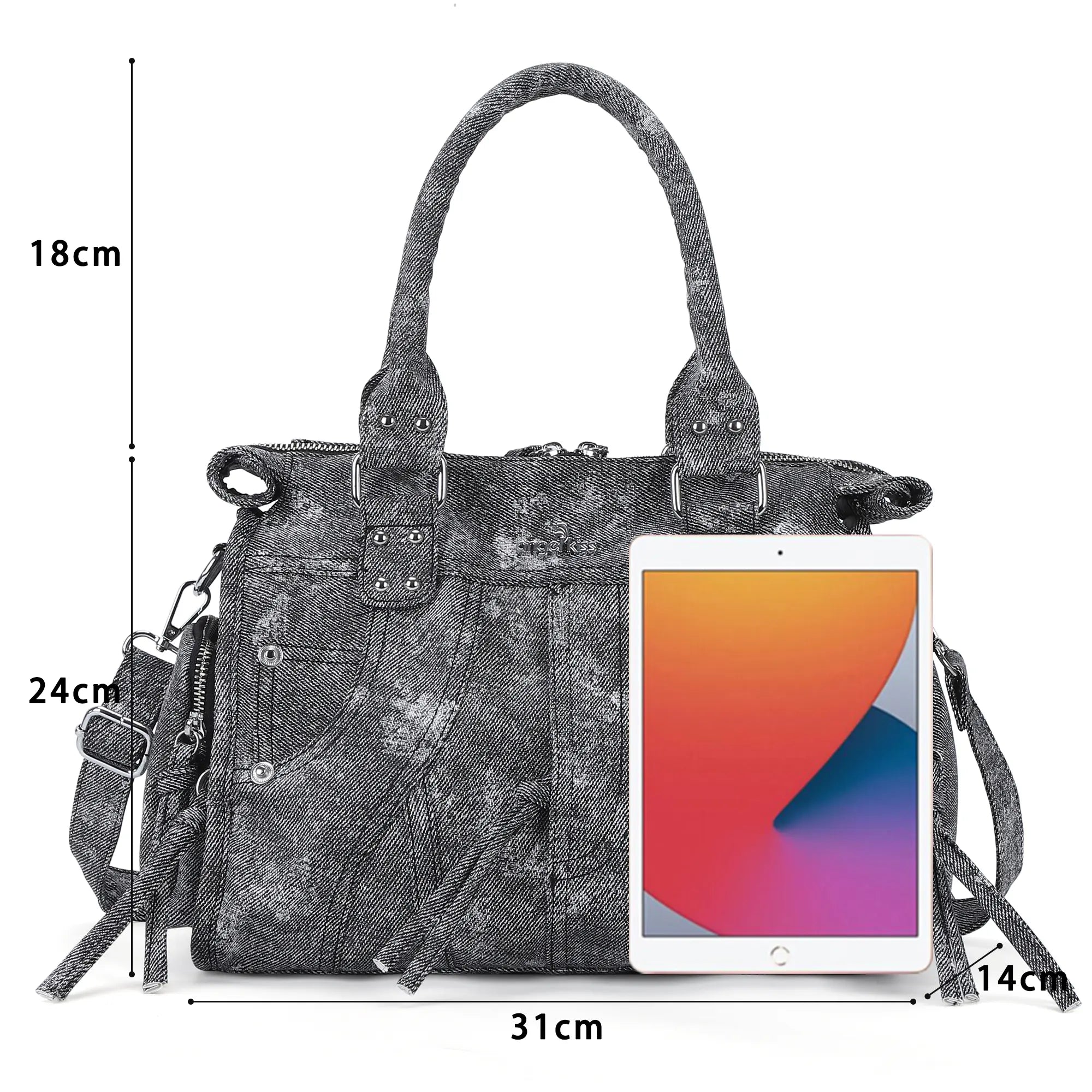 Printed Texture Satchel Top Handle Crossbody Bag for Easy Daily Outings
